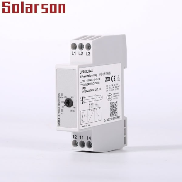 Three phase monitoring relay for phase sequence and phase loss DPA53CM23